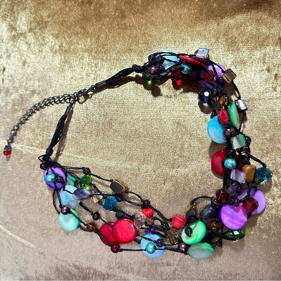 Premier Designs Necklace Artistic Jewelry Shells beads multi strand 9’ 0776 P - Picture 3 of 12